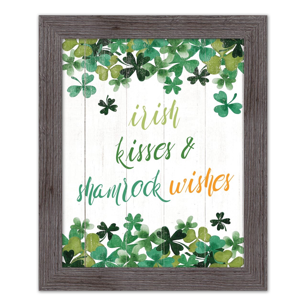 Irish Kisses Shamrock Wishes Framed Print 2 16" x 20" Western Gray Framed Print